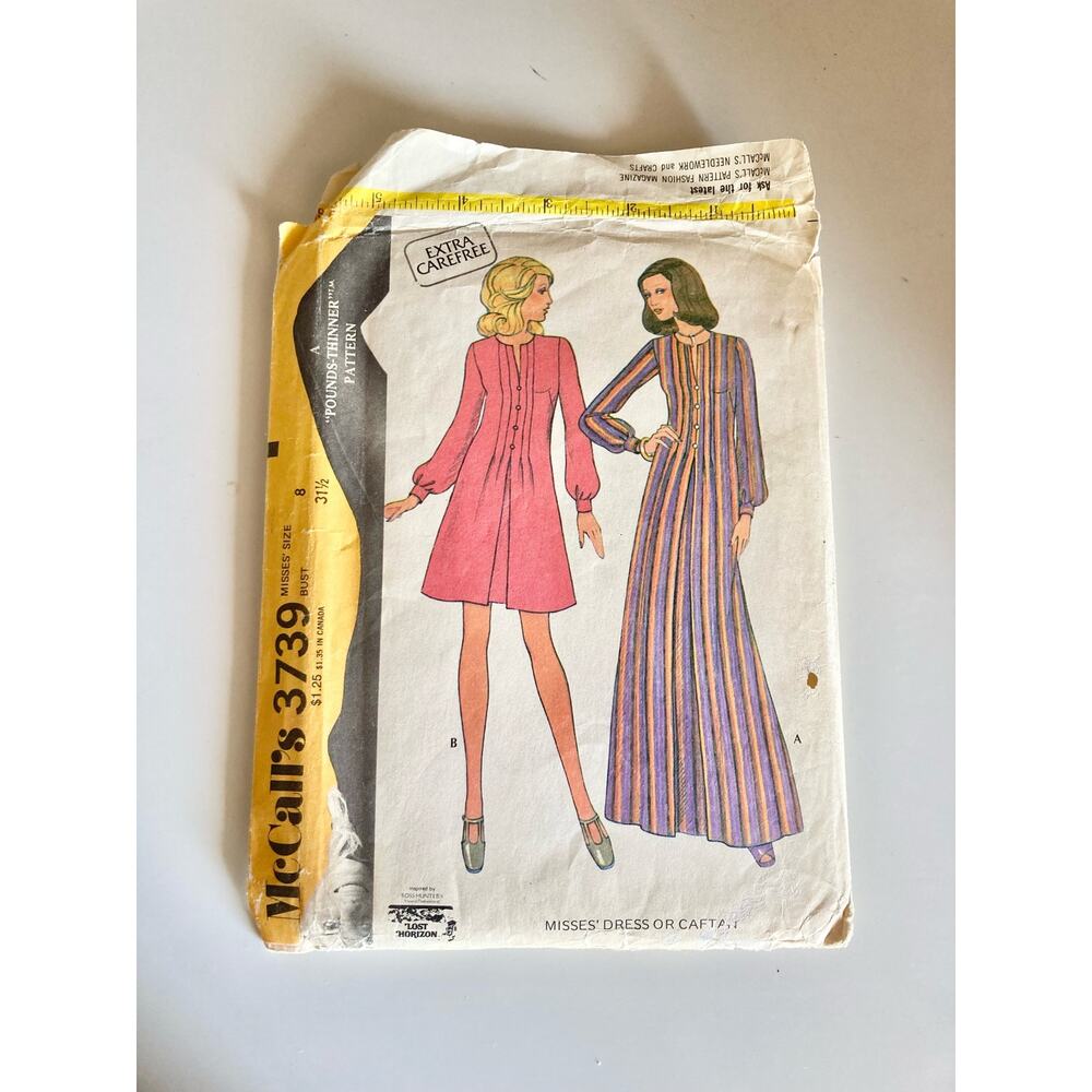 VTG McCalls Sewing Pattern 3739 Size 8 Women's Dress Uncut